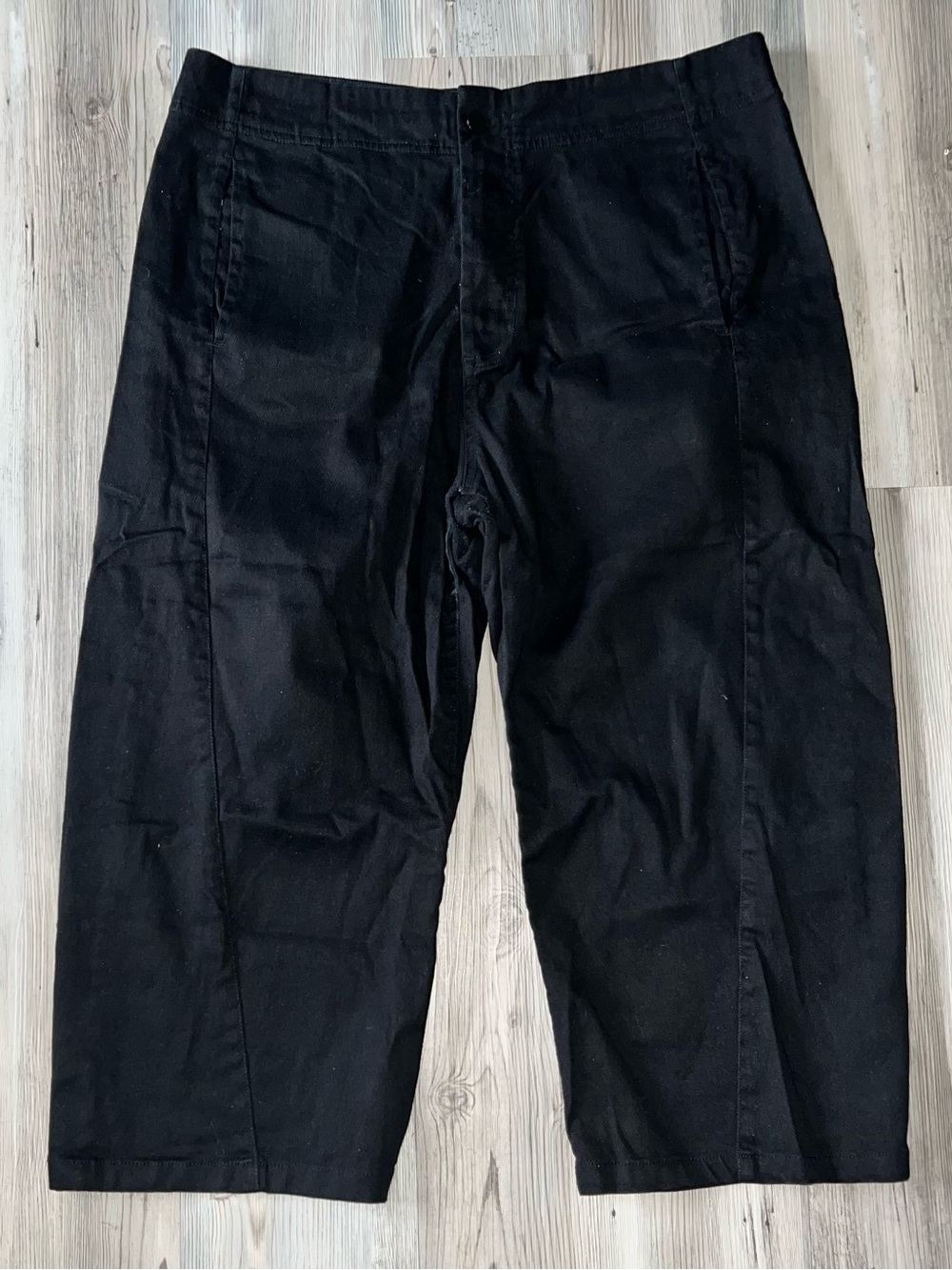 Roucha Black Canvas Pants Jeans Drawstring Waist CC